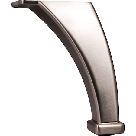 Hardware Resources 4-1/8"H Satin Nickel Square Curved Metal Furniture Leg 89101-SN